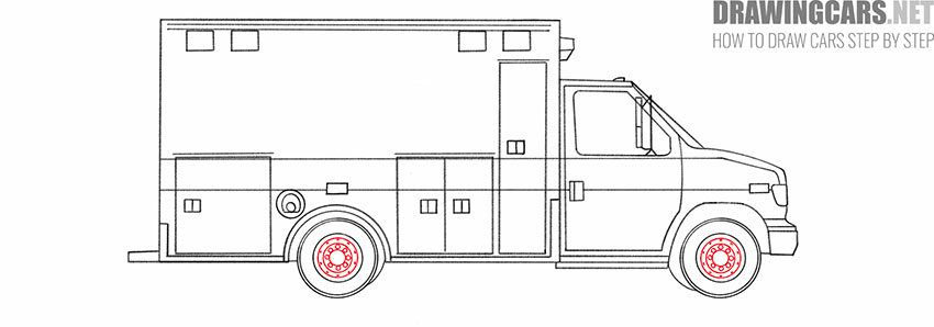 simple ambulance truck drawing