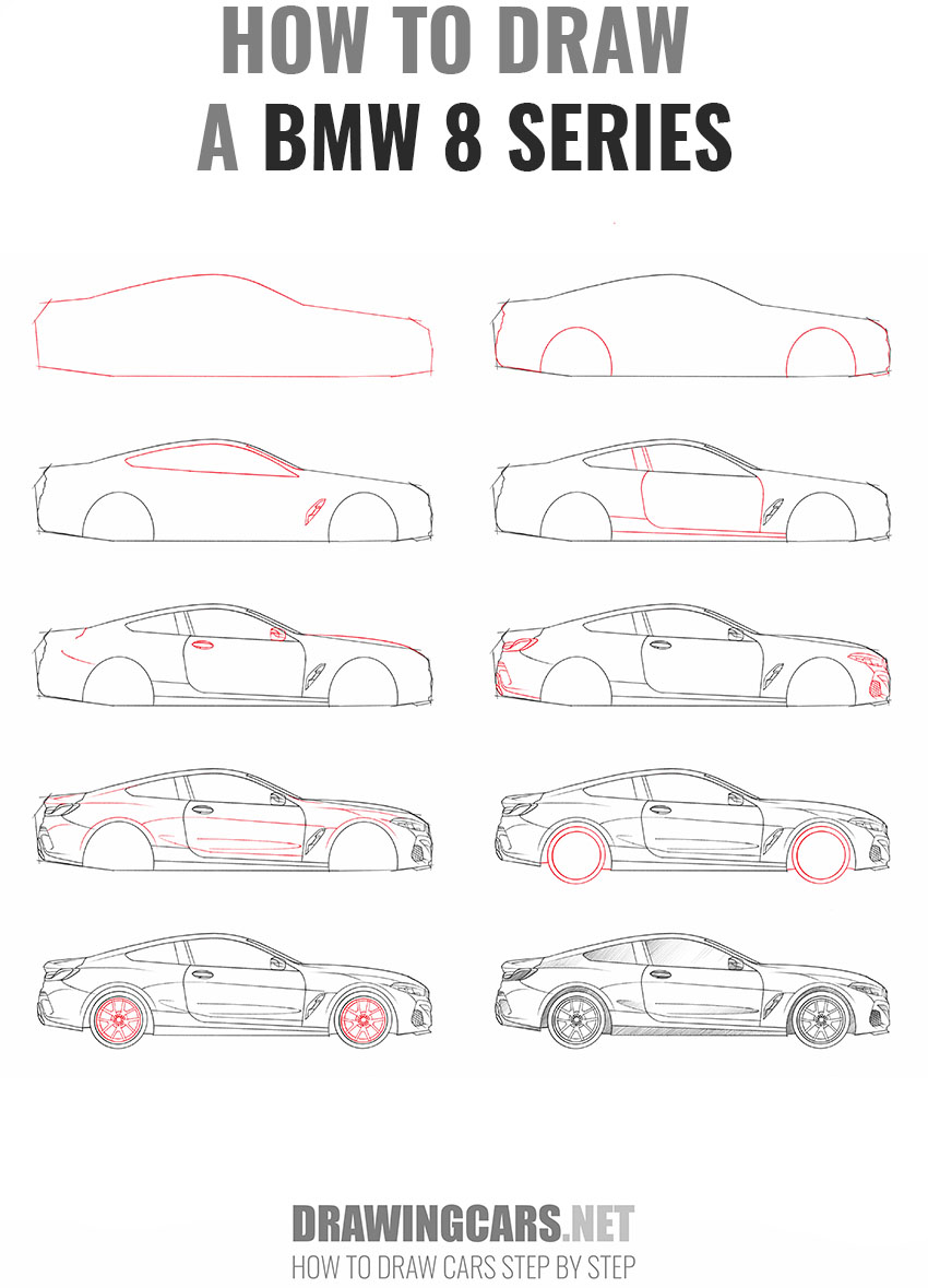 How to Draw a BMW 8 Series step by step