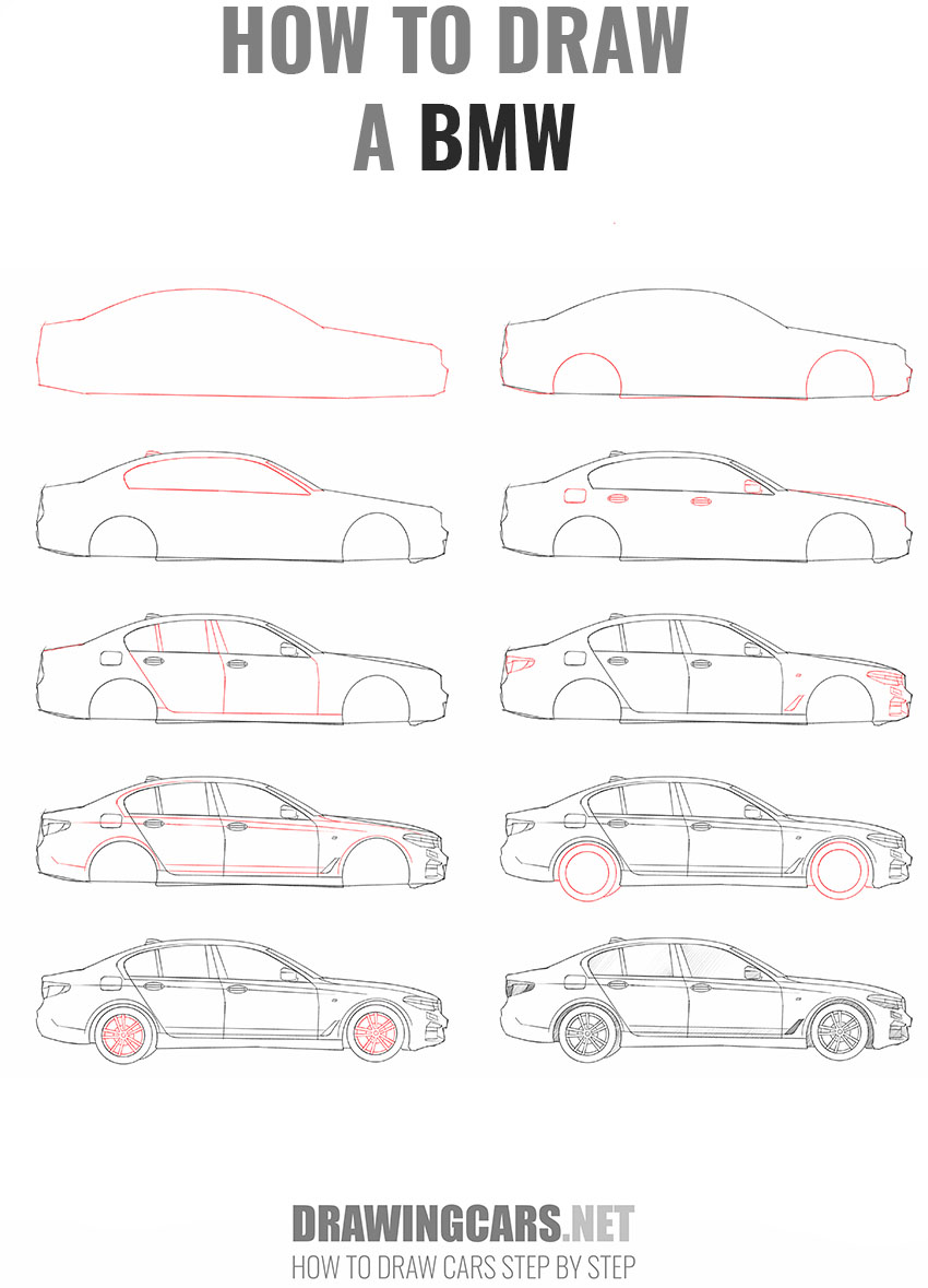 How to Draw a BMW step by step