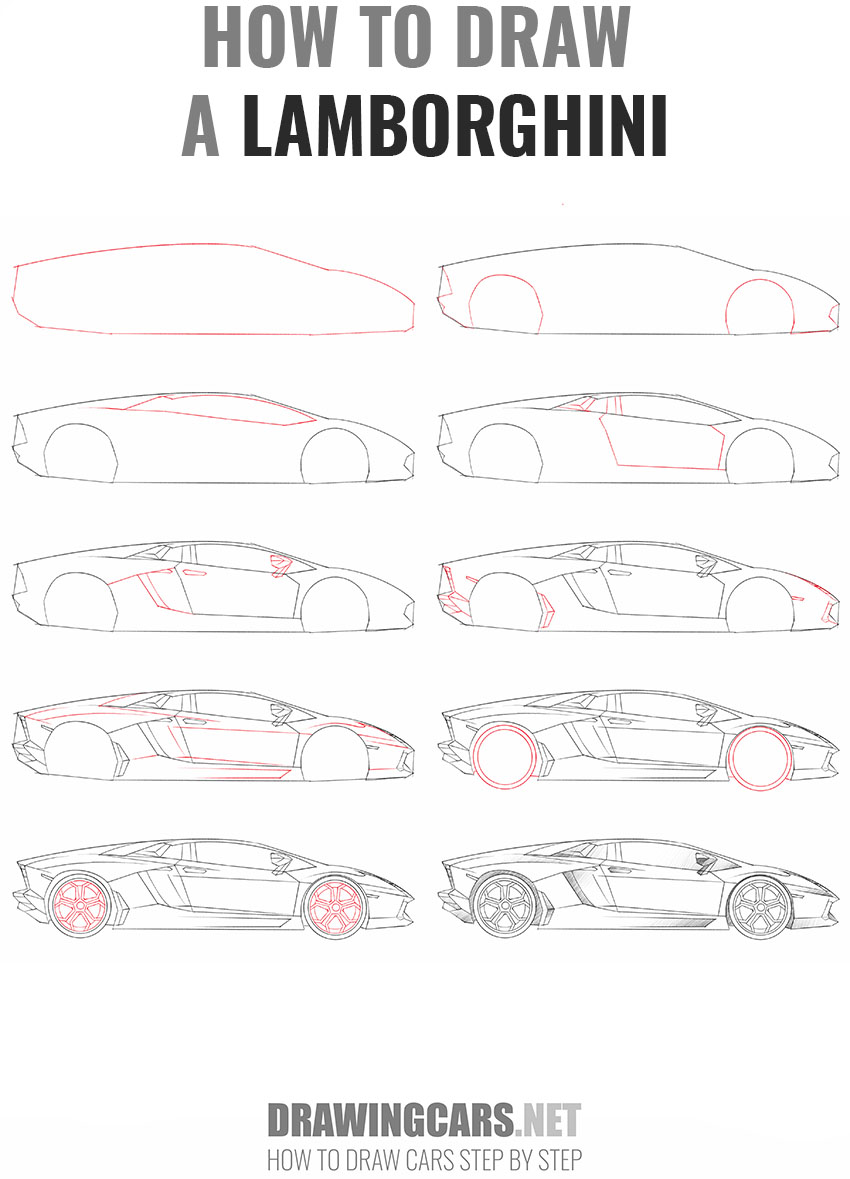 How to Draw a Lamborghini step by step