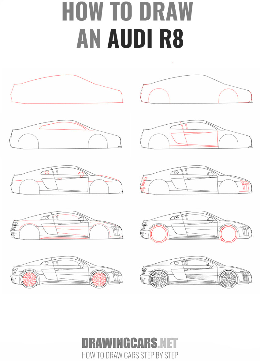 simple Audi R8 drawing