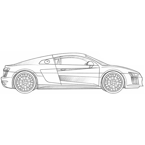 How to Draw an Audi R8 Step by Step