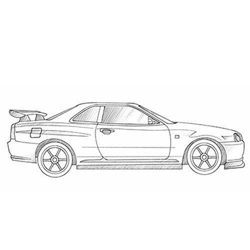 How to Draw a Nissan Skyline GT-R