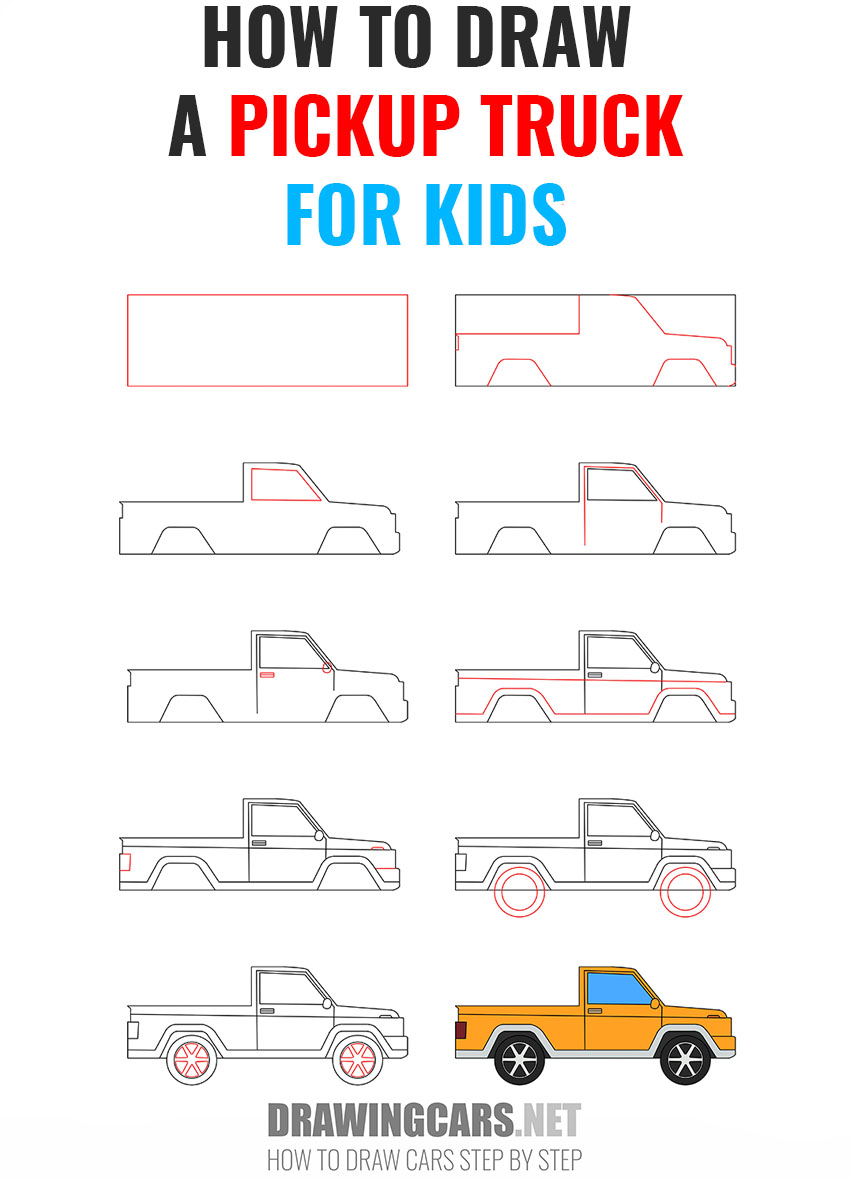 pickup truck drawing tutorial for kids