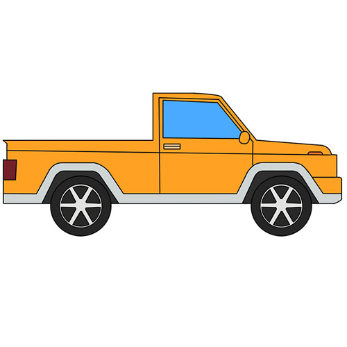 How to Draw a Pickup Truck for Kids