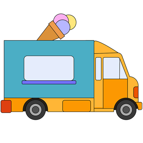 How to Draw an Ice Cream Truck for Kids