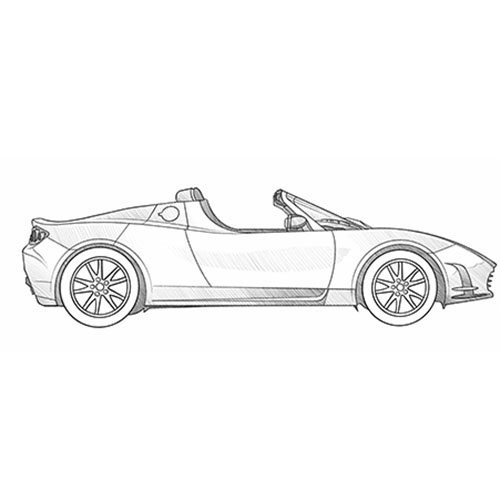 How to Draw an Old Tesla Roadster